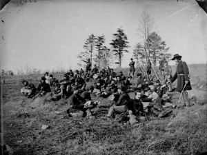 Civil War soldiers at rest. battle hymn of the republic