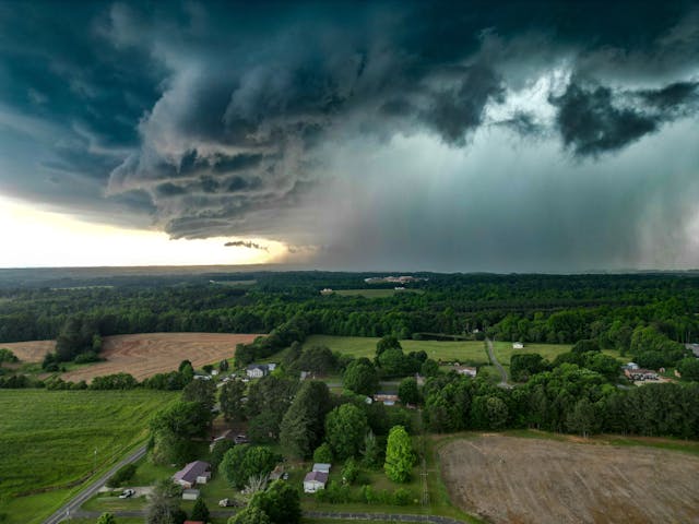 storm clouds over a countryside. Pastoral symphony