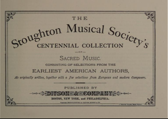Stoughton Musical Society Centennial Collection title page