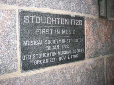 Stoughton Musical Society plaque