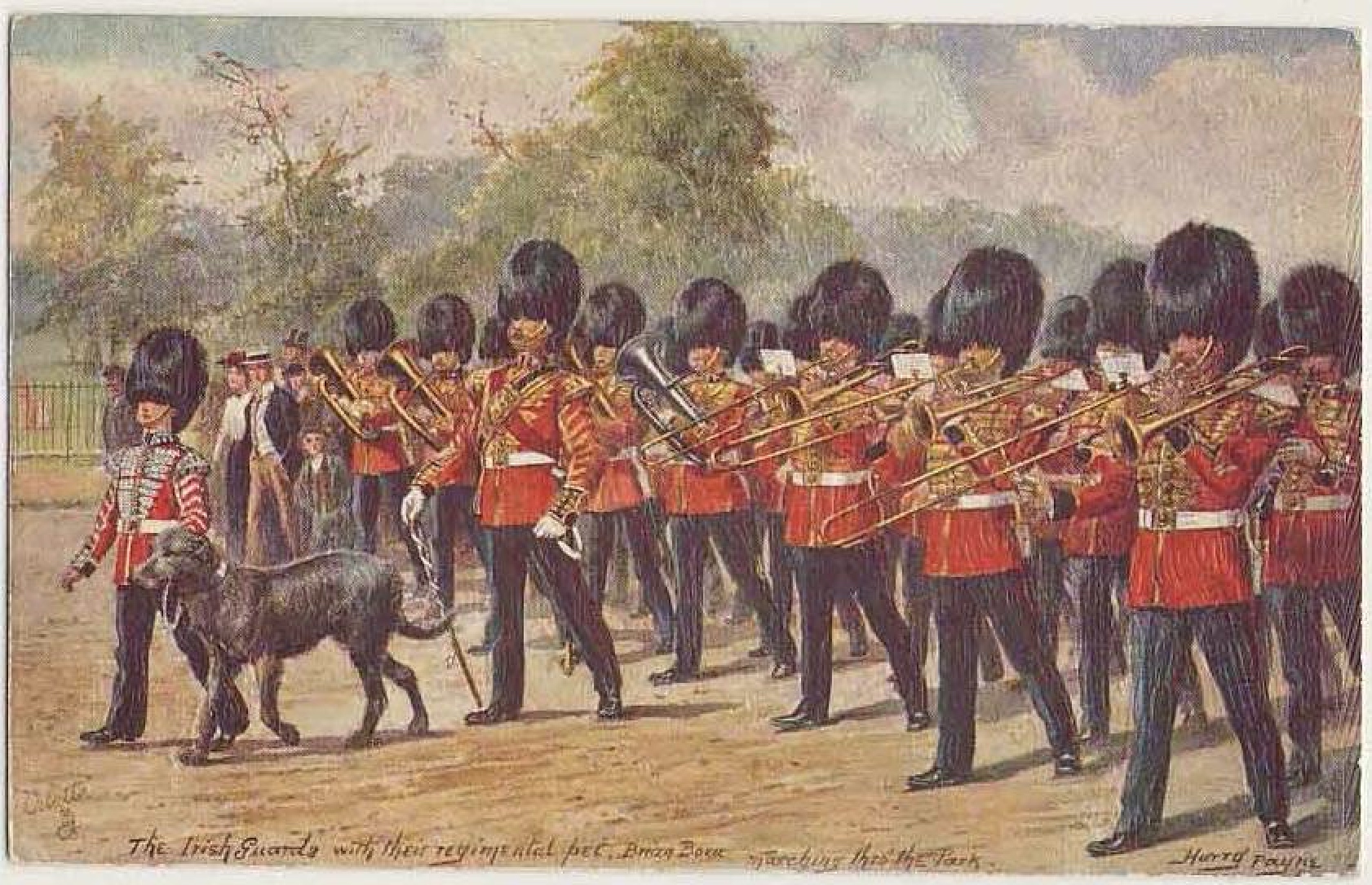 British military band with G bass trombone