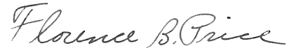 Florence B Price signature